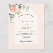 Papier Faire-part de mariage en or rose floral (Devant)