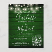 Papier Faire-part de mariage en pots Mason en bois vert (Devant)