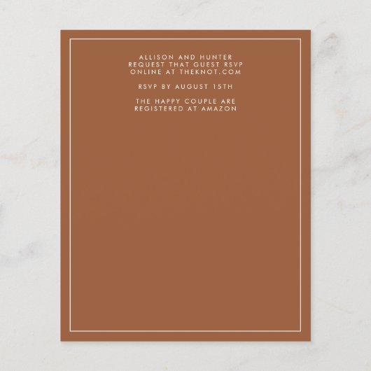 Papier Faire-part de mariage en terre cuite (Dos)