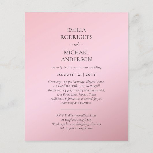 Papier Faire-part de mariage espagnol BILINGUAL Nuestra B (Dos)