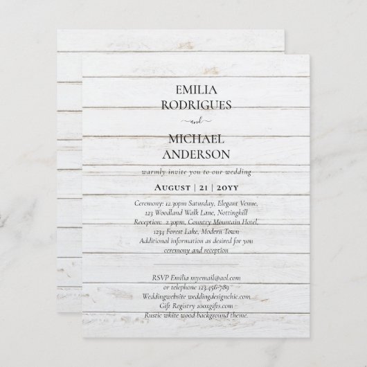 Papier Faire-part de mariage espagnol BILINGUAL Nuestra B (Devant / Derrière)