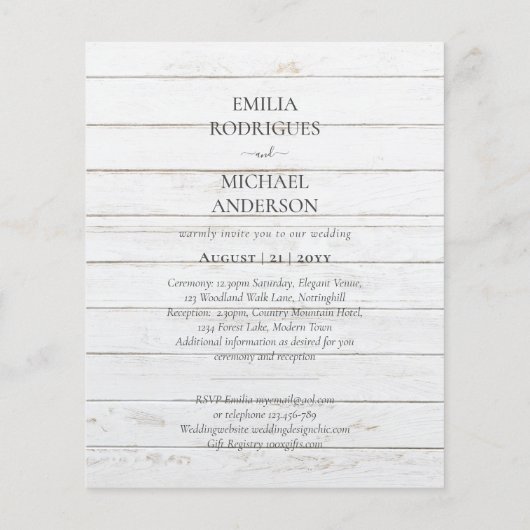 Papier Faire-part de mariage espagnol BILINGUAL Nuestra B (Dos)