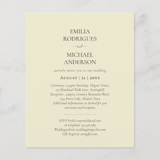 Papier Faire-part de mariage espagnol BILINGUAL Nuestra B (Dos)