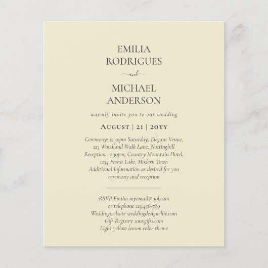 Papier Faire-part de mariage espagnol BILINGUAL Nuestra B (Devant)