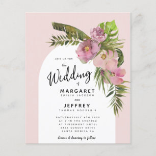 Papier Faire-Part de Mariage Été Floral Tropical sur Budg