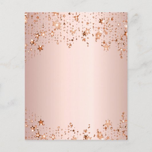 Papier Faire-part de mariage étoiles or rose budget (Dos)