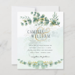 Papier Faire-part de mariage Eucalyptus Moderne Végétal O