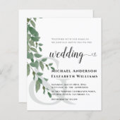 Papier Faire-Part de Mariage Feuillage de Verdure Eucalyp (Devant / Derrière)