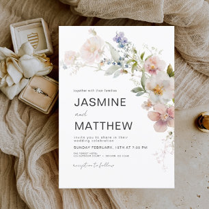 Papier Faire-part de mariage Fleur sauvage Boho Budget