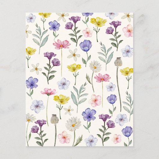 Papier Faire-part de mariage Fleur sauvage Boho Budget (Dos)