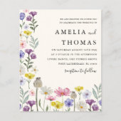 Papier Faire-part de mariage Fleur sauvage Boho Budget (Devant)