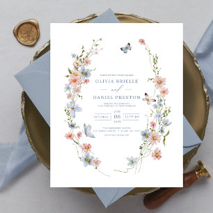 Papier Faire-part de mariage Fleur sauvage couleur budget