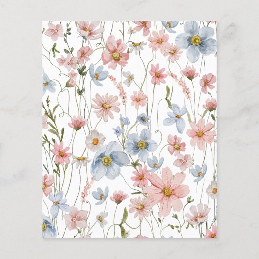 Papier Faire-part de mariage Fleur sauvage couleur budget (Dos)