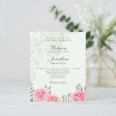 Papier Faire-part de mariage fleuri Rose rose budget (Debout devant)