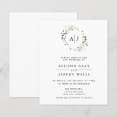 Papier Faire-part de mariage floral (Devant / Derrière)