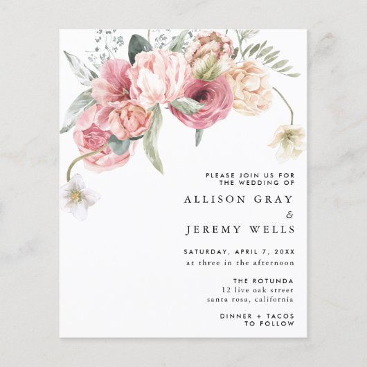 Papier Faire-part de mariage floral | Annabeth (Devant)