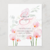 Papier Faire-part de mariage floral au lys calla rose Lea (Devant)