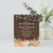 Papier Faire-part de mariage floral automnal rustique à b (Debout devant)