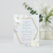 Papier Faire-part de mariage floral bleu bleu (Debout devant)