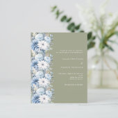 Papier Faire-part de mariage floral bleu foncé vert Sage (Debout devant)