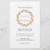 Papier Faire-part de mariage floral boho minimal (Devant)
