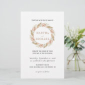 Papier Faire-part de mariage floral boho minimal (Debout devant)