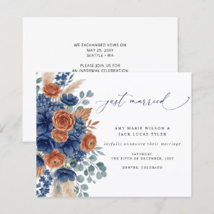 Papier Faire-part de mariage floral en terre cuite de la