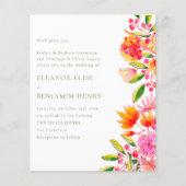 Papier Faire-part de mariage floral rose budget (Devant)