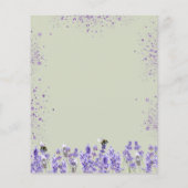 Papier Faire-part de mariage floral vert violet de lavand (Dos)