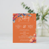 Papier Faire-part de mariage floral violet et orange BUDG (Debout devant)