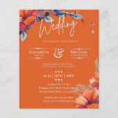 Papier Faire-part de mariage floral violet et orange BUDG (Devant)
