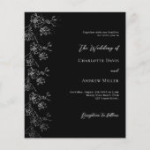 Papier Faire-part de mariage florale blanche noire (Devant)