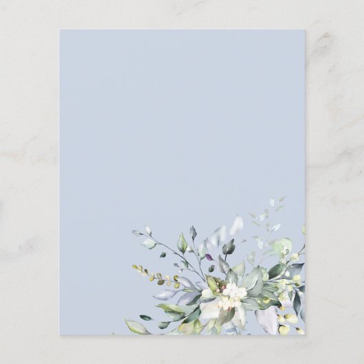 Papier Faire-part de mariage géométrique bleu poussiéreux (Dos)