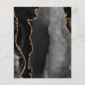 Papier Faire-part de mariage Gold Agate noir Budget (Dos)