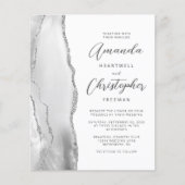 Papier Faire-part de mariage gris blanc argent Agate (Devant)