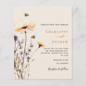 Papier Faire-part de mariage jaune fleurs sauvages de cam (Devant)