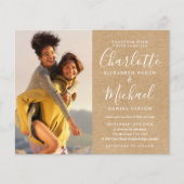 Papier Faire-Part de Mariage Kraft Rustique Budget (Devant)