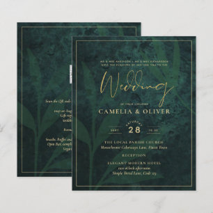 Papier Faire-part de mariage LeahG Forêt d'émeraude vert