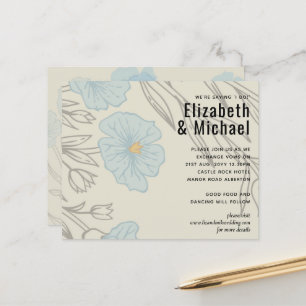 Papier Faire-part de mariage Magnolia Blue Poppy BUDGET