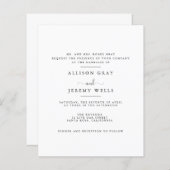 Papier Faire-part de mariage minimaliste moderne (Devant / Derrière)