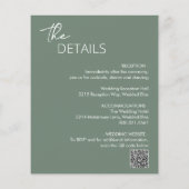 Papier Faire-part de mariage minimaliste vert sauge moder (Dos)