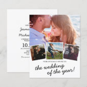 Papier Faire-part de mariage moderne à 4 photos (Devant / Derrière)