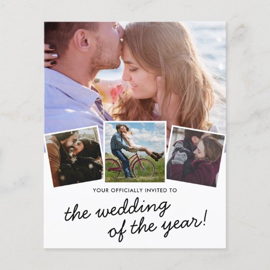 Papier Faire-part de mariage moderne à 4 photos (Devant)