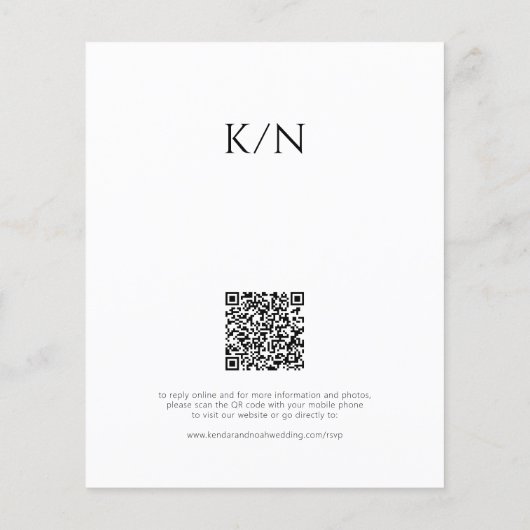 Papier Faire-part de mariage moderne à budget noir et bla (Dos)