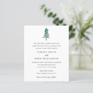 Papier Faire-part de mariage moderne avec arbre de pin ru