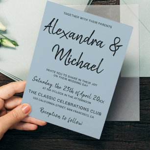 Papier Faire-part de mariage moderne et poussiéreuse