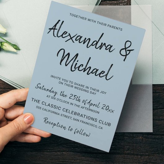 Papier Faire-part de mariage moderne et poussiéreuse