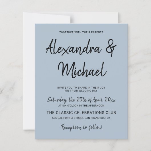 Papier Faire-part de mariage moderne et poussiéreuse (Devant)