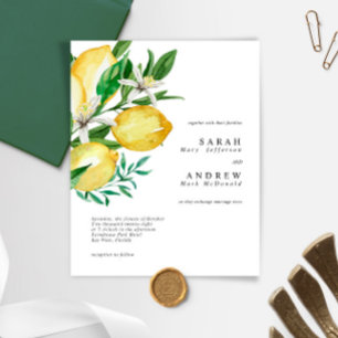 Papier Faire-part de mariage moderne et végétal sur fond