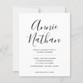 Papier Faire-part de mariage moderne minimaliste noir et (Devant)